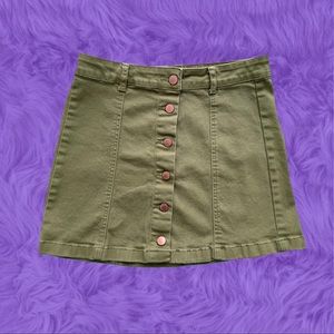 Green Button-Up Skirt